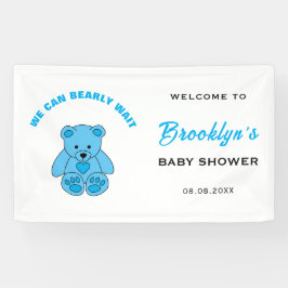 Baby shower We kunnen bijna niet wachten Teddy Bea Spandoek