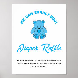 Baby shower We Kunnen Nauwelijks Wachten Luier Raf Poster