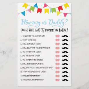 Baby shower wedstrijd van mama of papa