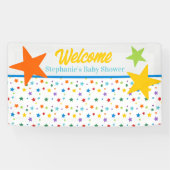 Baby Shower Welcome Banner - Colorful Stars (Horizontaal)