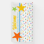 Baby Shower Welcome Banner - Colorful Stars (Verticaal)