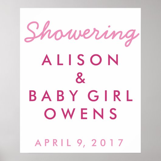Baby Shower Welcome Poster (Voorkant)