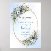 Baby Shower Welcome Poster Elegant Script & Gold   (Voorkant)