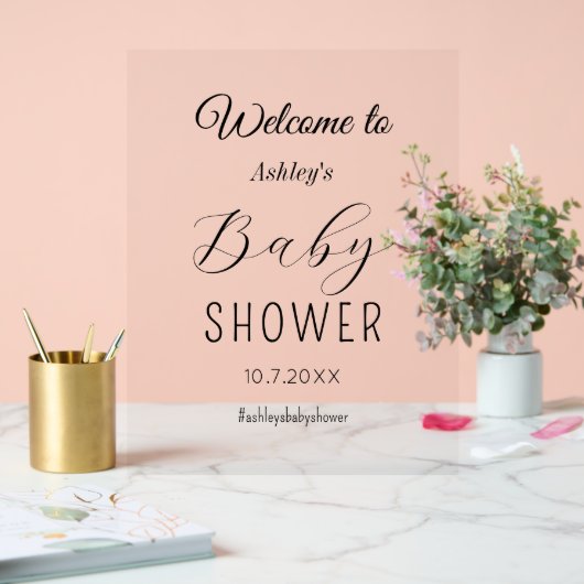 Baby shower Welkom Acryl Teken Acryl Bord (Huwelijk)
