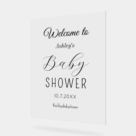 Baby shower Welkom Acryl Teken Acryl Bord (Hoek)