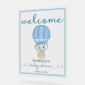 Baby shower Welkom Blauwe Olifant Acryl Bord (Hoek)