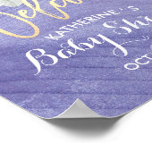 Baby shower Welkom Boho Flower Feathers Poster (Hoek)