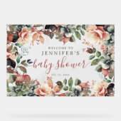 Baby shower Welkom Boho Garden Floral Acryl Bord (Voorkant)