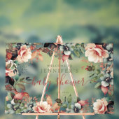 Baby shower Welkom Boho Garden Floral Acryl Bord (Neutraal)