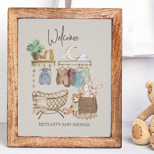 Baby shower Welkom Boho Nursery Theme Poster