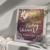 Baby Shower Welkom Bord Bloem Lichtjes Houten Kant Poster