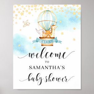Baby shower welkom bord hete luchtballondieren poster