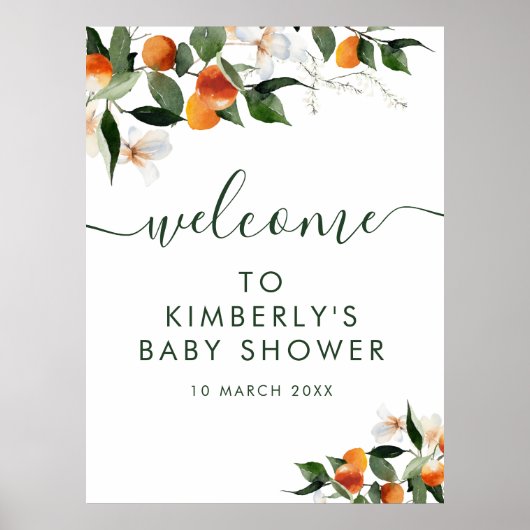 baby shower welkom bord poster (Voorkant)