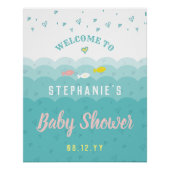 Baby shower Welkom Cute Ocean Hearts Perfect Poster (Voorkant)