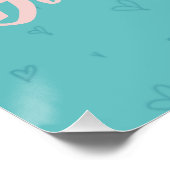 Baby shower Welkom Cute Ocean Hearts Perfect Poster (Hoek)