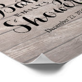 Baby shower Welkom Floral String Lights Barn Wood Poster (Hoek)