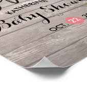 Baby shower Welkom Floral String Lights Barn Wood Poster (Hoek)