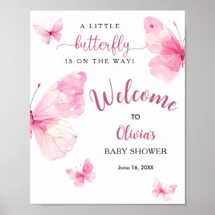 Baby Shower Welkom Kleine Vlinder Poster