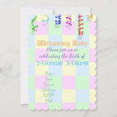 Baby shower Welkom Personaliseer de bestemming Kaart (Voorkant)