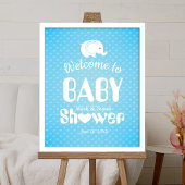 Baby shower Welkom Poster met Elephant for Boy