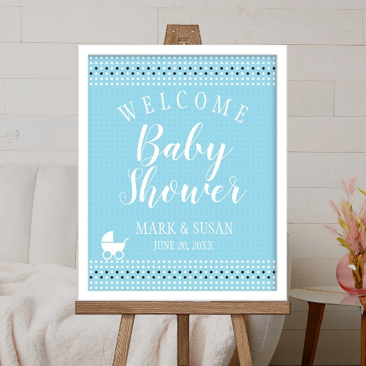 Baby shower Welkom Poster met Stroller for Boy