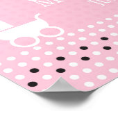 Baby shower Welkom Poster met Stroller voor Meisje (Hoek)