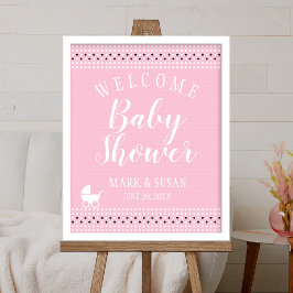 Baby shower Welkom Poster met Stroller voor Meisje
