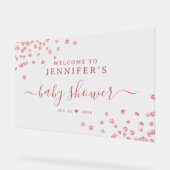 Baby shower Welkom Roos Gouden Glitter Confetti Acryl Bord (Hoek)