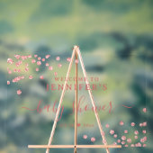 Baby shower Welkom Roos Gouden Glitter Confetti Acryl Bord (Neutraal)