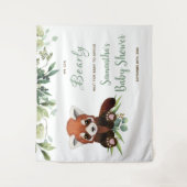 Baby shower Welkom Sign Cute Red Panda Beer Wandkleed (Voorkant)