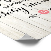 Baby shower Welkom Succulente Planten Rustisch Hou Poster (Hoek)