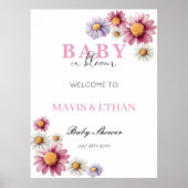 Baby shower Welkom Teken Poster Sjabloon (Voorkant)