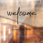 Baby shower Welkom Tiny Blue Heart Raamsticker (Vel 2)