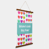 Baby shower welkom wandtapijt hangend wandkleed (Gebogen)