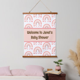 Baby shower welkom wandtapijt roze hangend wandkleed