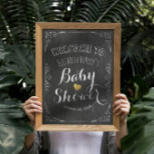 Baby shower Welkom zwart-wit karton Poster