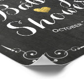 Baby shower Welkom zwart-wit karton Poster (Hoek)