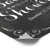 Baby shower Welkom zwart-wit karton Poster (Hoek)