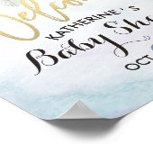 Baby shower Welkome Waterverf Boho Flower Feather Poster (Hoek)