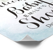 Baby shower Welkome Waterverf Boho Flower Feather Poster (Hoek)