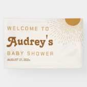 Baby shower welkomstbord hier komt de zoon spandoek (Horizontaal)