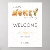 Baby Shower Welkomstbord Kleine Bijen Honing Bij Poster (Voorkant)