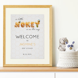Baby Shower Welkomstbord Kleine Bijen Honing Bij Poster