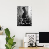 Baby shower welkomstbord met foto poster (Thuiskantoor)