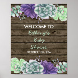 Baby shower welkomstgebarentaal bijtend succes poster