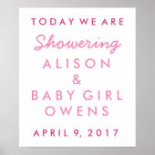 Baby shower WelkomstPoster Poster (Voorkant)