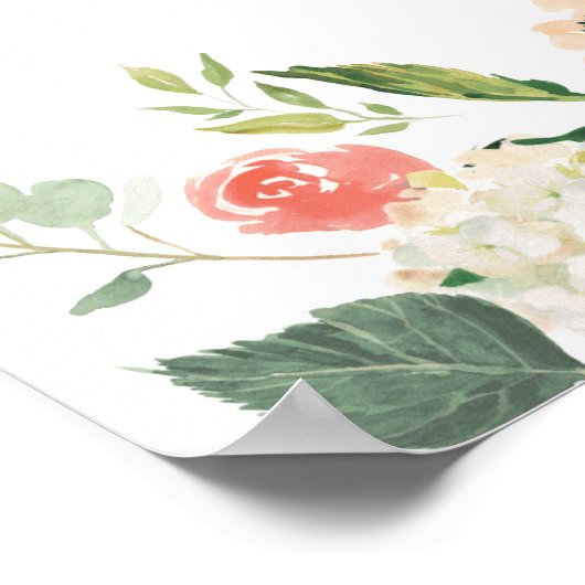 Baby shower Welkomstteken Aanwijzer Floral Boho Ru Poster (Hoek)