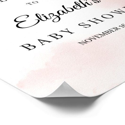 Baby shower welkomstteken boho blush roze floral poster (Hoek)