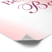 Baby shower Welkomstteken glitter Drip Pink Feet Poster (Hoek)