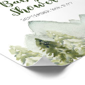 Baby shower Welkomstteken pijnboomavontuur Poster (Hoek)